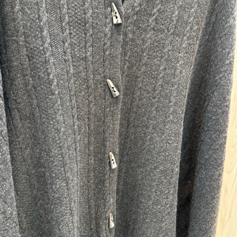 Woo Shanghai Luxury Brand Cashmere Scarf Wrap ,Shawl ,Cape, Chorcoal Gray - Picture 3 of 16